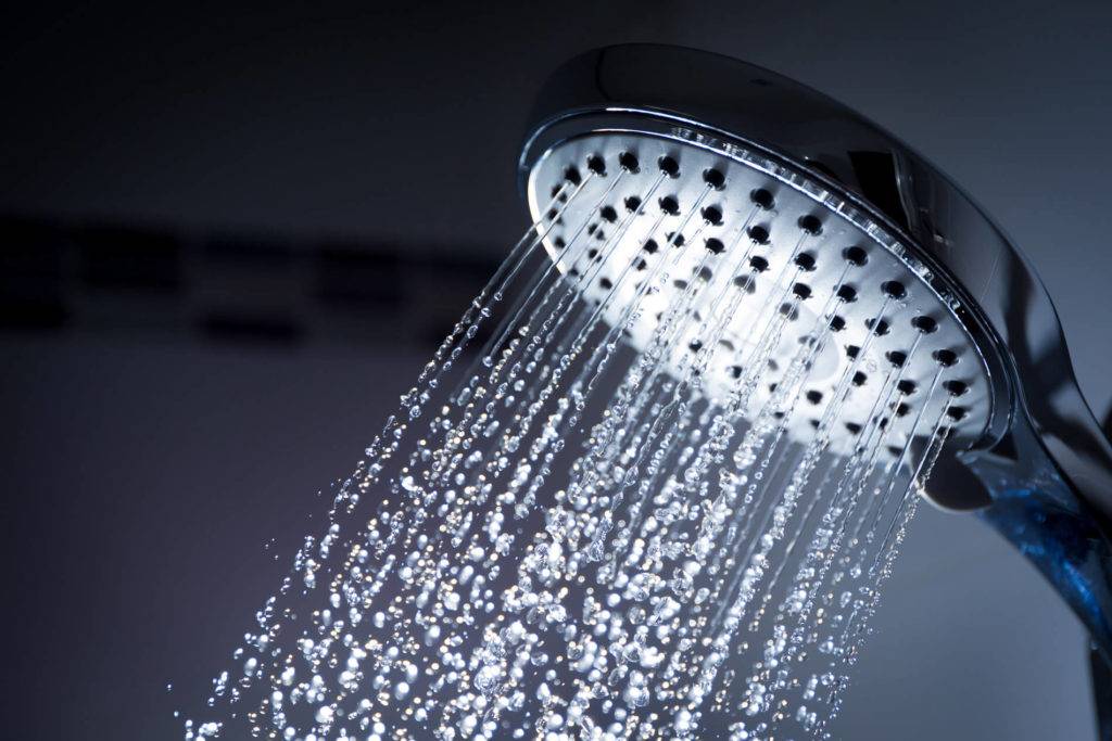 close up of shower head