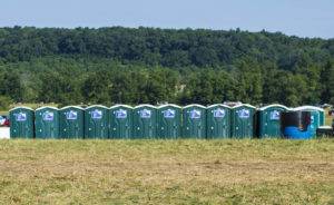 Portable Toilets in field
