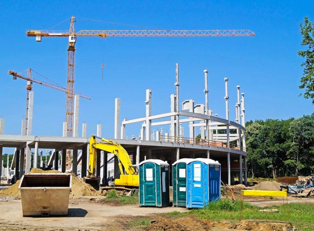 Toilets on a construction site